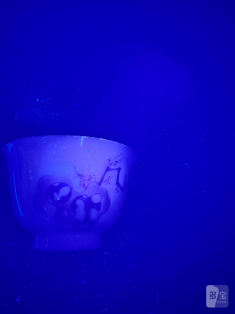 清康熙 青花三娘教子图杯 - 图9